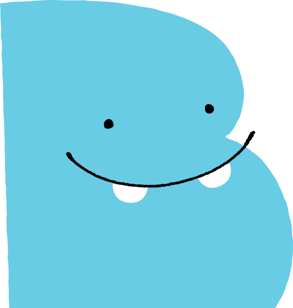 Brave Biggie, the blue letter B monster