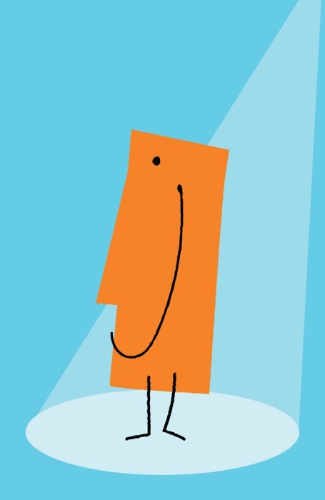 Framed Bitesize poster of Imaginative Ivan, the orange letter I monster